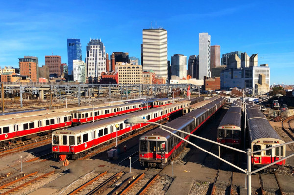 Boston Subway Train Station